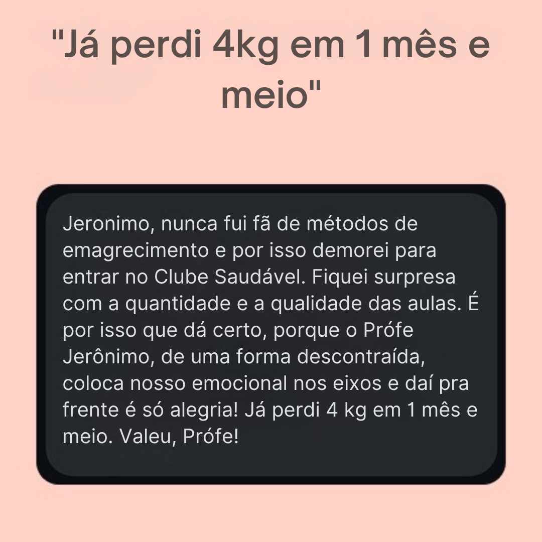 Depoimento sobre o método Clube Saudável