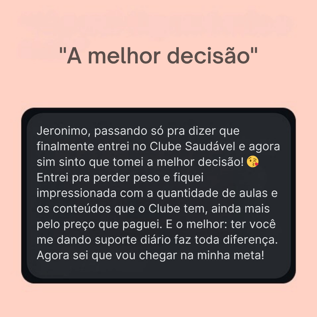 Depoimento do Clube Saudável