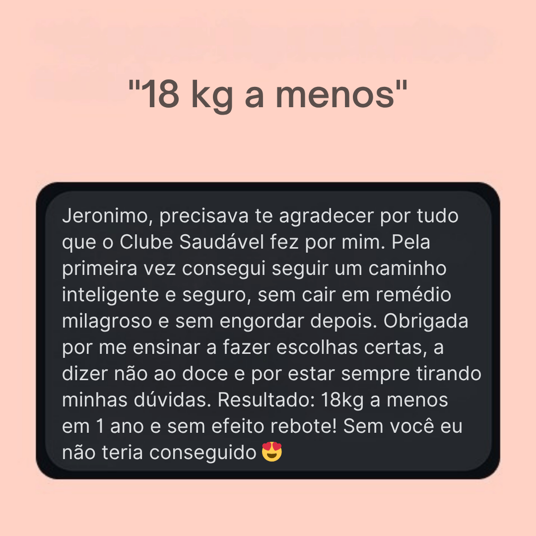 Depoimento emagrecimento Clube Saudável
